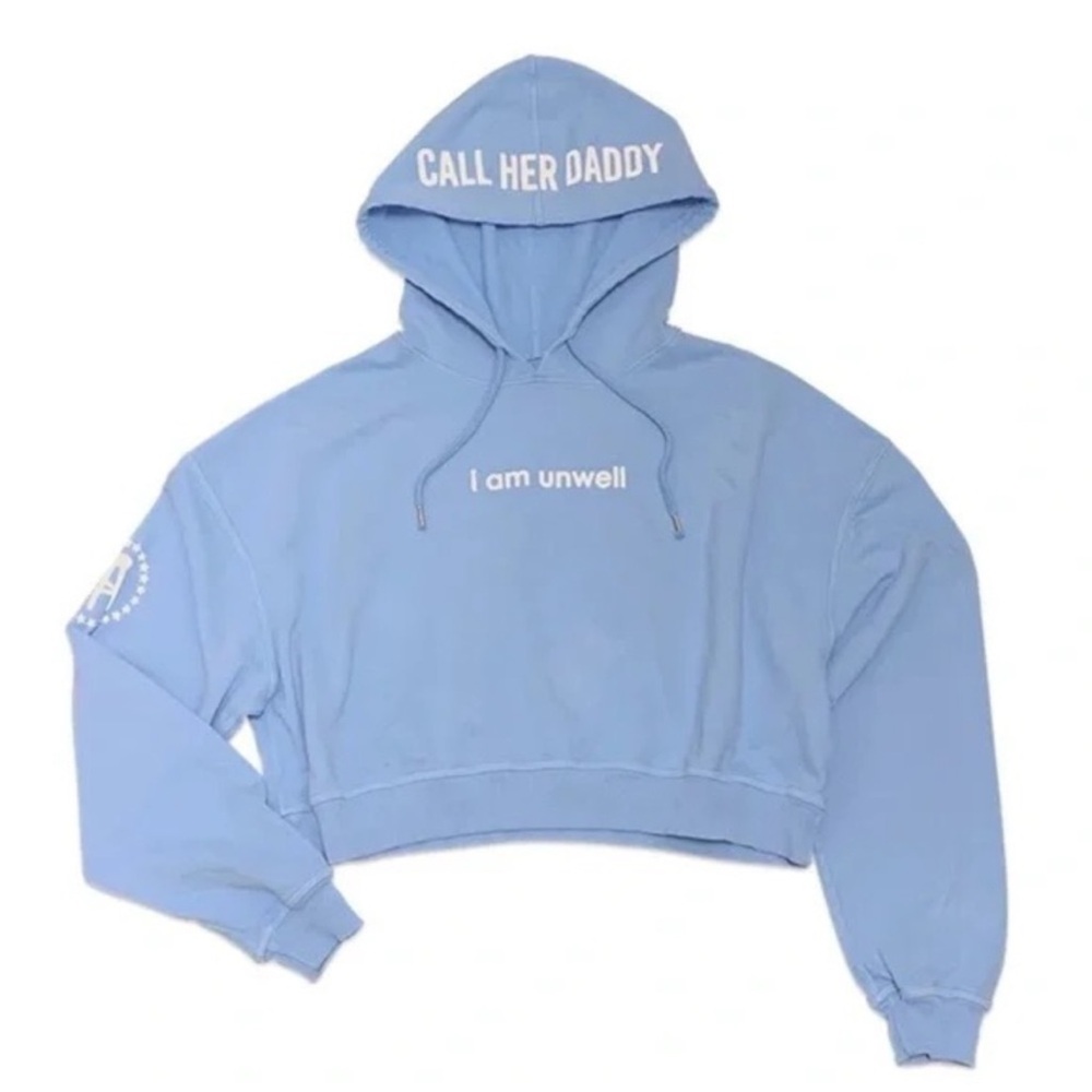 Blue Cropped Hoodie